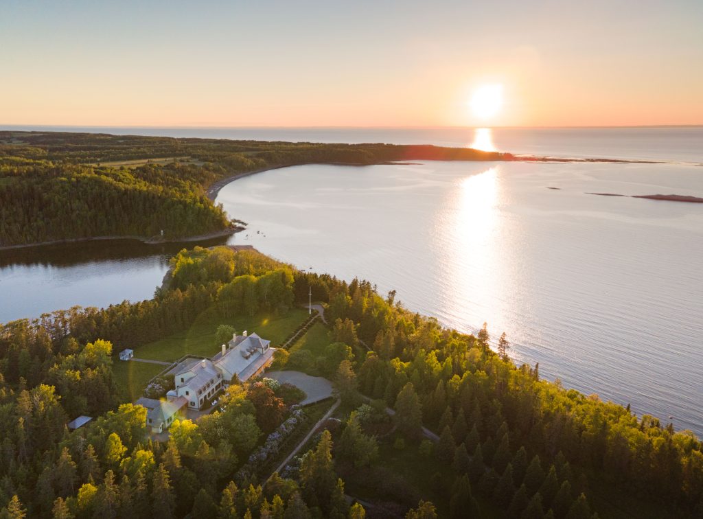 Jardins de Métis vue aérienne fleuve Crédit JC Lemay