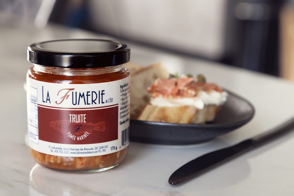 Fumerie de l'Est Pot truite fumée marinée Fumerie de l'Est Pot truite fumée marinée
